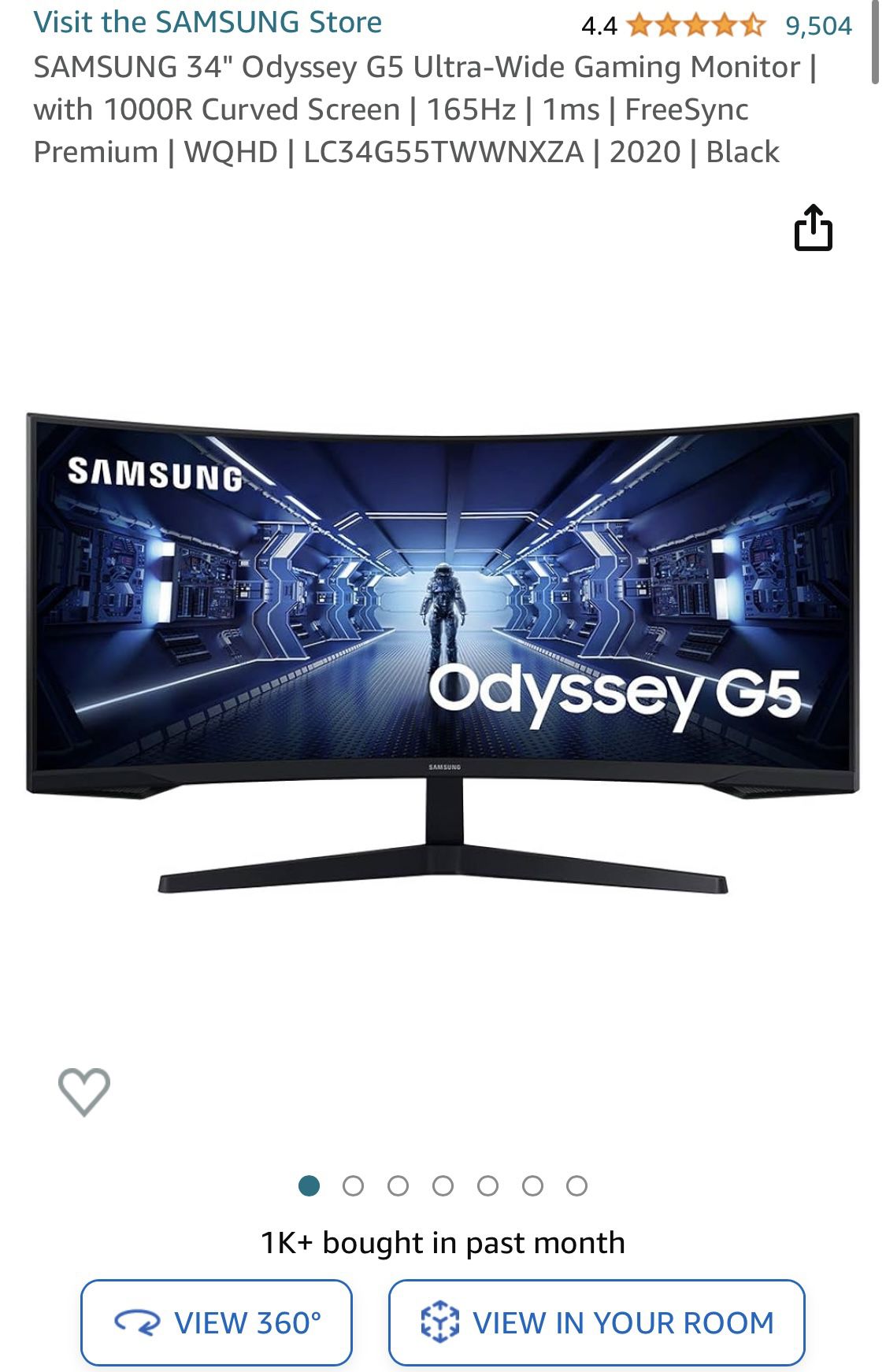 SAMSUNG 34" Odyssey G5 Ultra-Wide Gaming Monitor