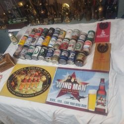 Beer Signs  Opener Container Budweiser Paper Box Pulaski Beer Cac Misc Old Beer Cans 2 Budweiser Bottle Openers