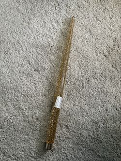 Lucite Vintage clear Taper Candle with Gold Flake