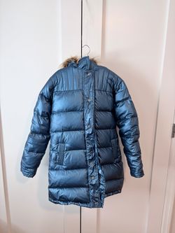 Appaman Kids Metallic Blue Hooded Puffer Coat - Size 14