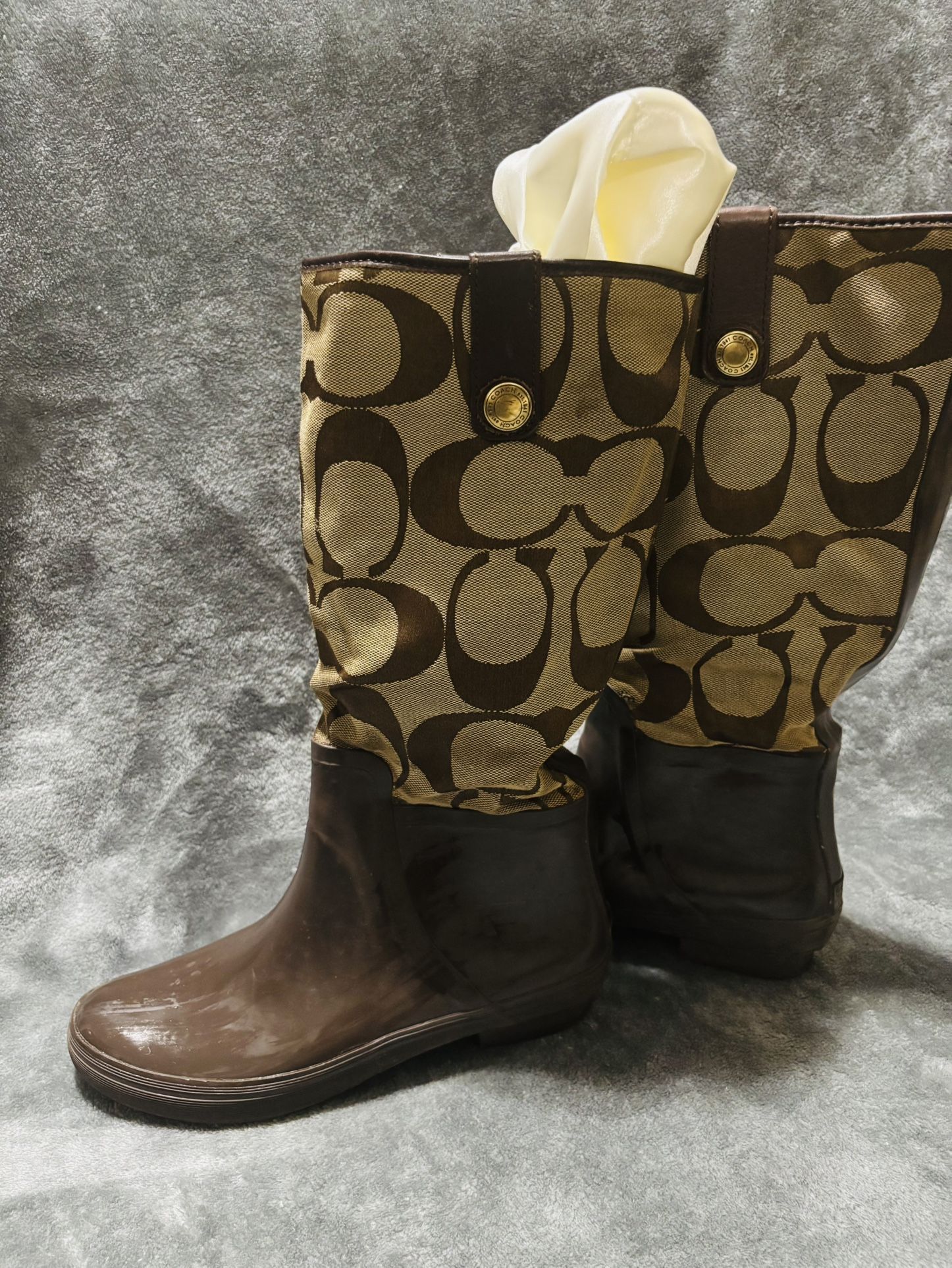 Brown Coach Rain Boots Size 7