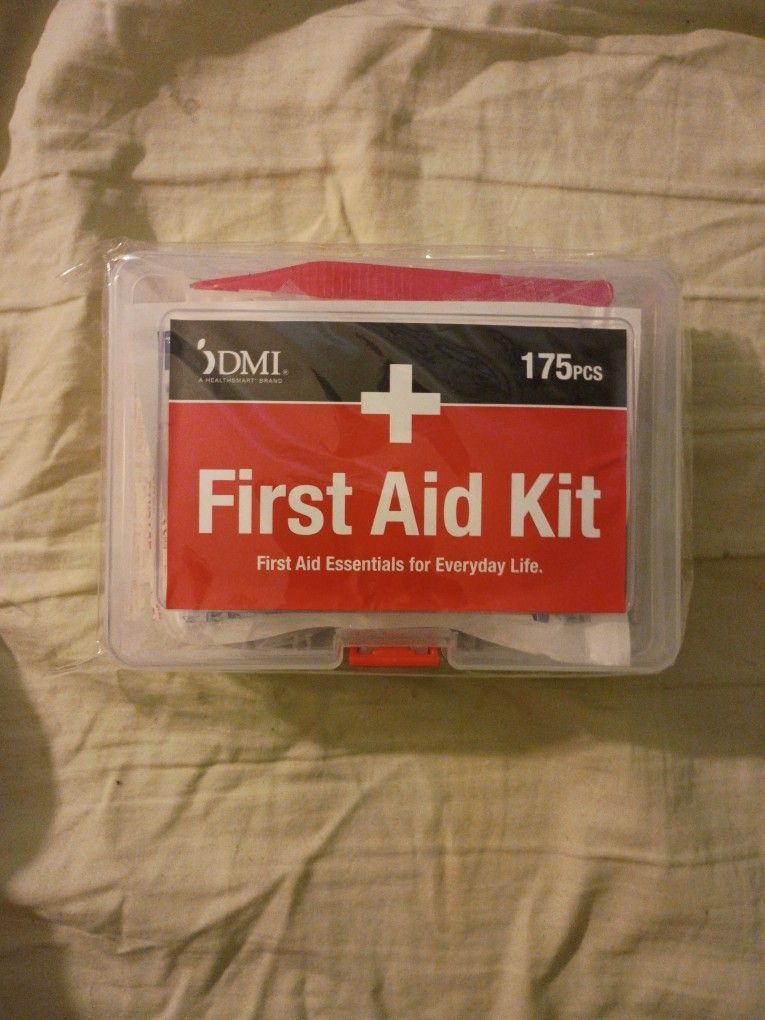 175 Piece First Aid Kit Sealed In Plastic Brand New In Locking Plastic Box