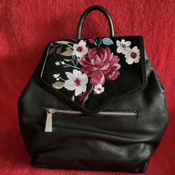 White House Black Market Soft Black Faux Leather Backpack Bag