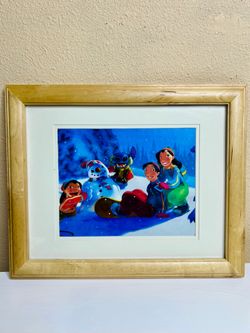 Lilo & Stitch Family Christmas Disney Movie Framed Lithograph