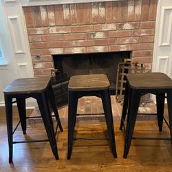 Three Metal Stools