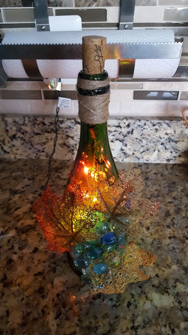 Handmade Wine Bottle Decorative Light