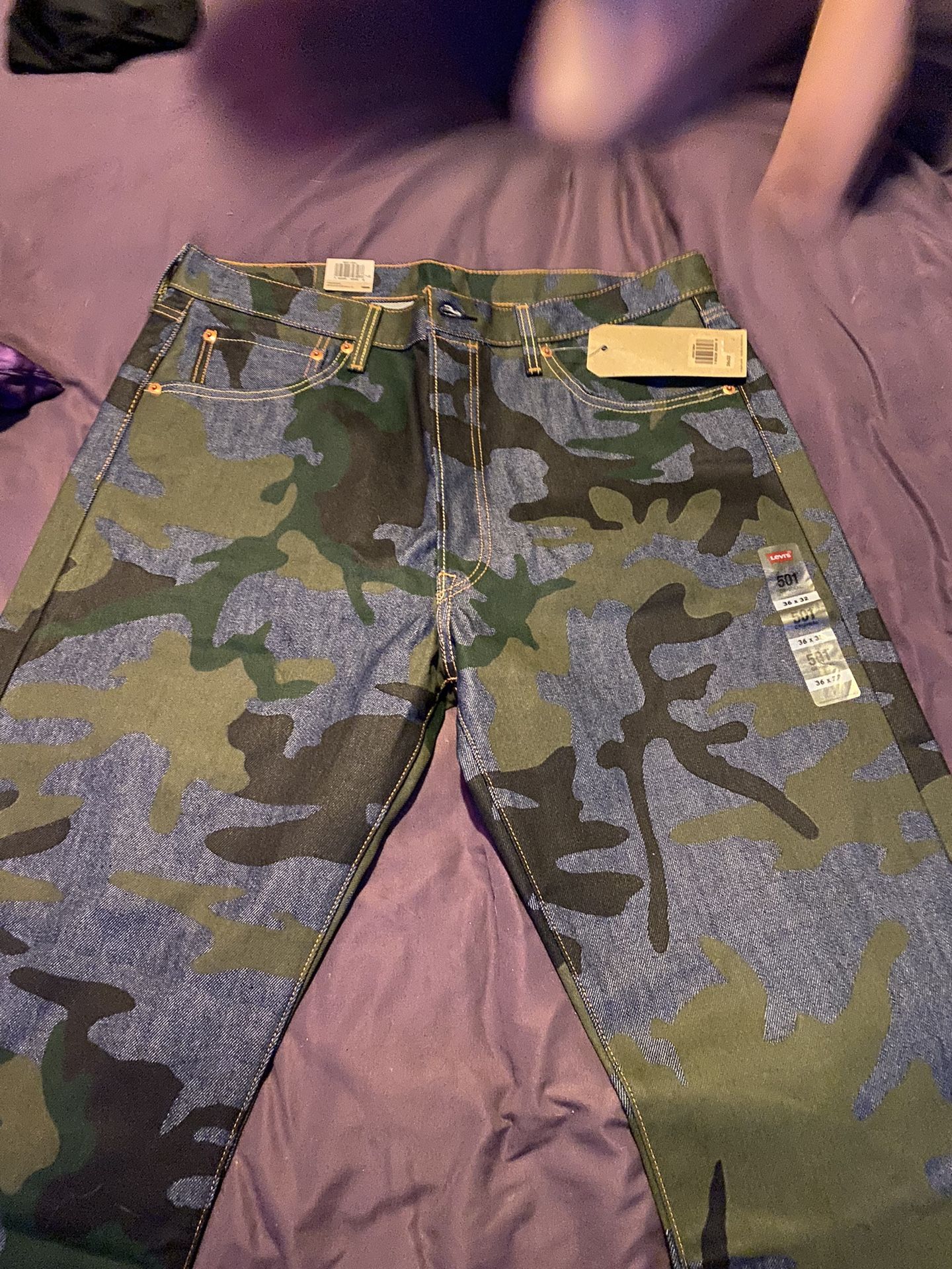 Indigo Camo Phalarope Demitasse Levi's Men's 501 Original Style Shrink-to-fit Jeans
