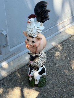 Stacked Farm Animals statue
