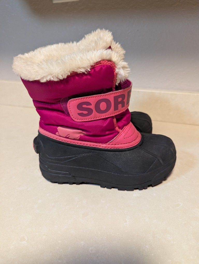 Girls Sorel Commander Pink Snow Boots...Size 9.....$25