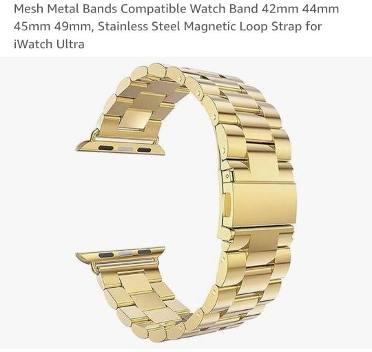 New Mesh Metal Bands Compatible Watch Band 42mm 44mm 45mm 49mm, Stainless Steel Magnetic Loop Strap for iWatch Ultra