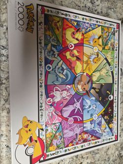 Pokémon Eevee's Stained Glass 2000 Piece Jigsaw Puzzle - Open Box