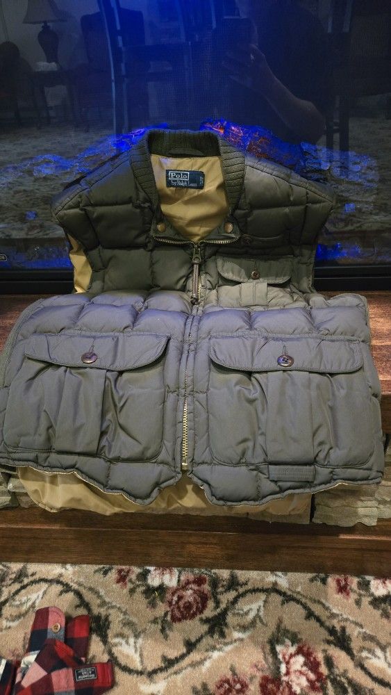 POLO BY RALPH LOREN.. BRAND NEW Green Puffer Vest with Tags! Retail $125