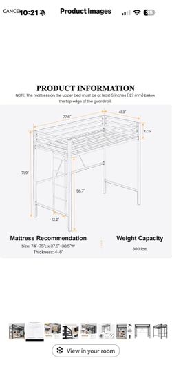 Twin loft bed