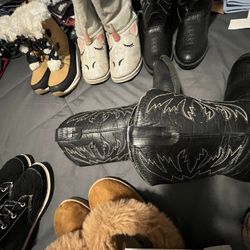 Used! Girl Boots Size 13 Very Good Condition!! Unicorn, Black Cowboy Boots, Tan Fur Black,  $15, $20, Each ( Take All 3 Pairs For $55 This Week!!