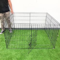 (New) $39 Small 24” Tall Dog Pet Playpen Fence Gate 8-Panels X (24” Tall X 24” Wide) Via 