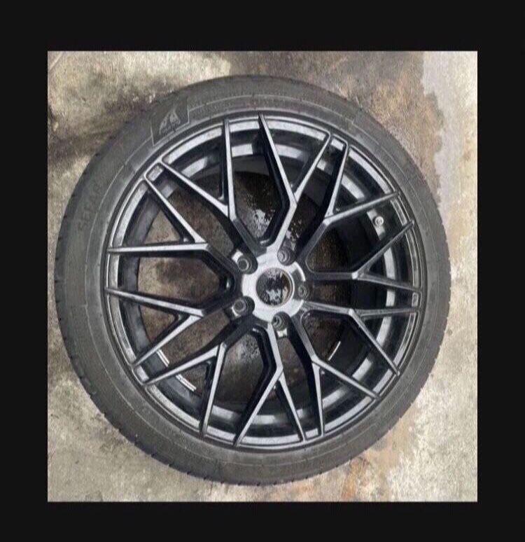 1 X 225/40r18 5x4.5 5x114.3 Black Civic rim Wheel With Good Treads 2022 DOT Tire!!!!!!!!