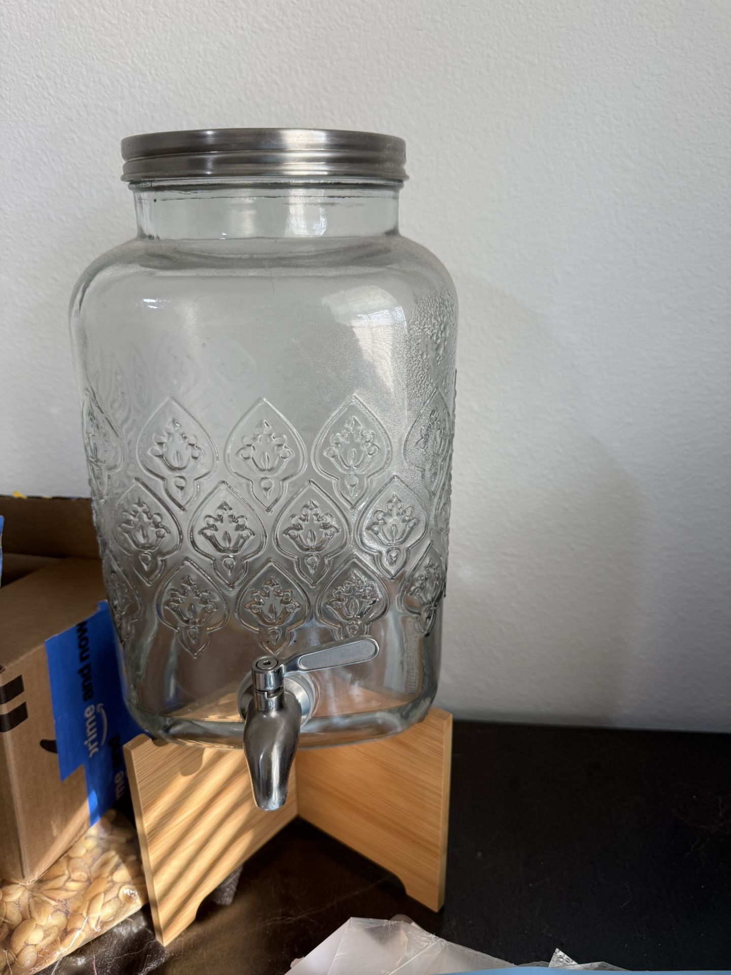 Glass Water Jar With stand
