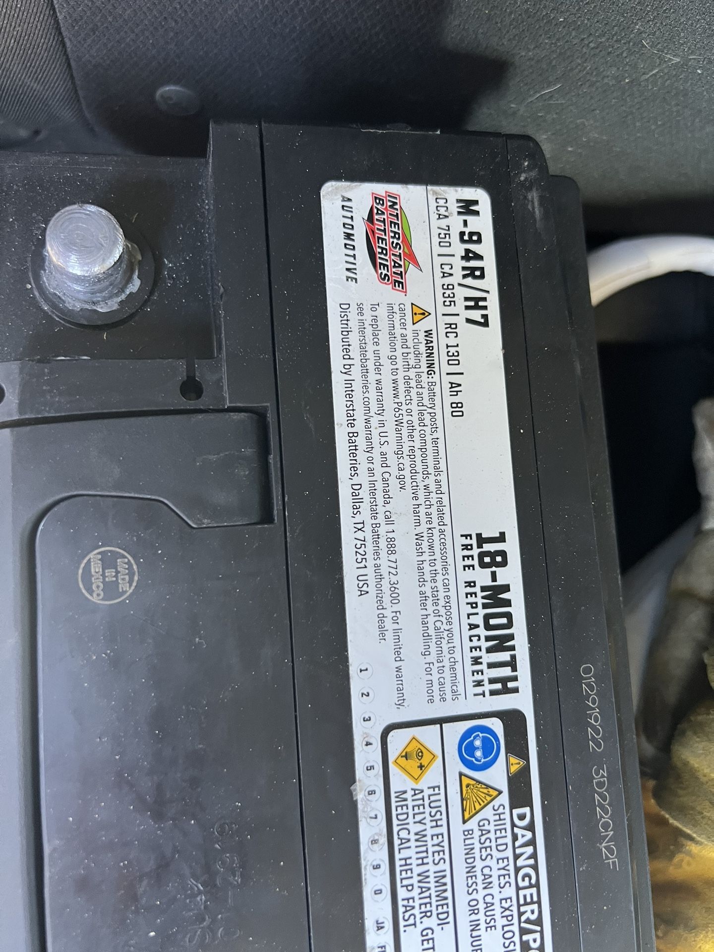 Brand New Interstate Battery M94r Bought It 2 Days Ago With Warranty