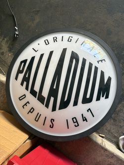 Palladium Lighted Brand Sign / Wall Display – “PALLADIUM Depuis 1947” – Large