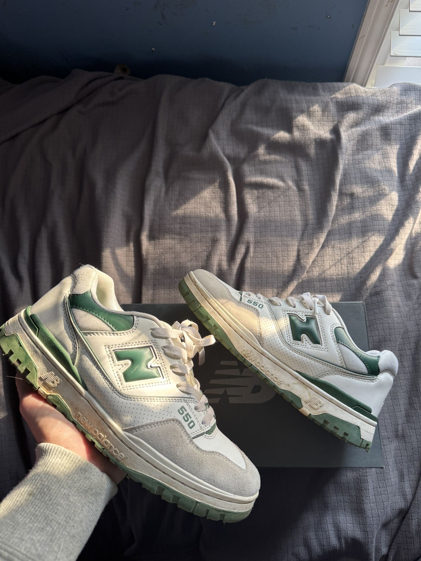 new balance 550 sea foam size - 9.5