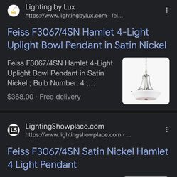 FEISS F3067/4SN 4 light Up light Pendant Fixture 