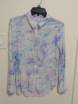 Tie-Dye Button-Down Long Sleeve Shirt