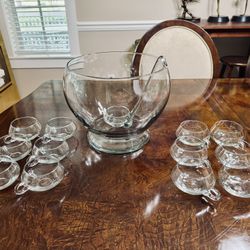 Vintage Riekes Crisa 14 Piece Punch Bowl Set