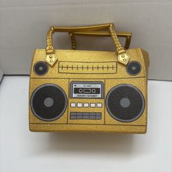 Lol Surprise Ooh la la Textured Gold Heavy Plastic Boombox Tote/Storage Bag/Box