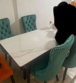 Marbled Table 55” With 6 Chairs 