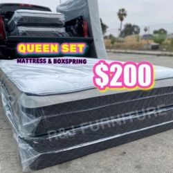 Queen Size Boxspring And Mattress 