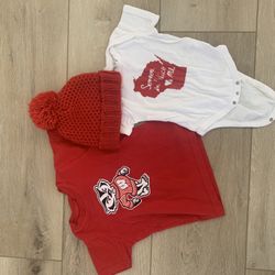 Wisconsin Badger Clothes And Hat Bundle 12-18m