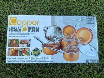 Copper Luxury Cookware Pan Set 10 PC