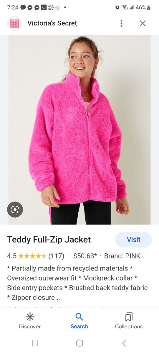 Pink Teddy Full- ZIP Jacket 