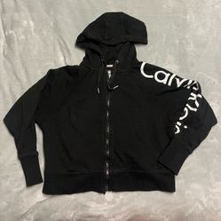 Calvin Klein Black Cropped Hoodie