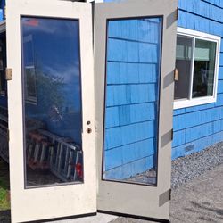 French Doors 80x94  Wood Glass