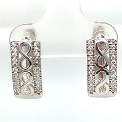 925 Silver CZ Infinity Earrings 3.16g 187664/4