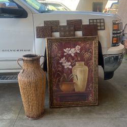 Cuadro Grande, Jarrón 🏺 Y Set De Cuadritos De Fierros 