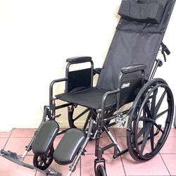 Recliner Ultralight Weight Wheelchair 18” With Elevated Footrest New New New New 🆕