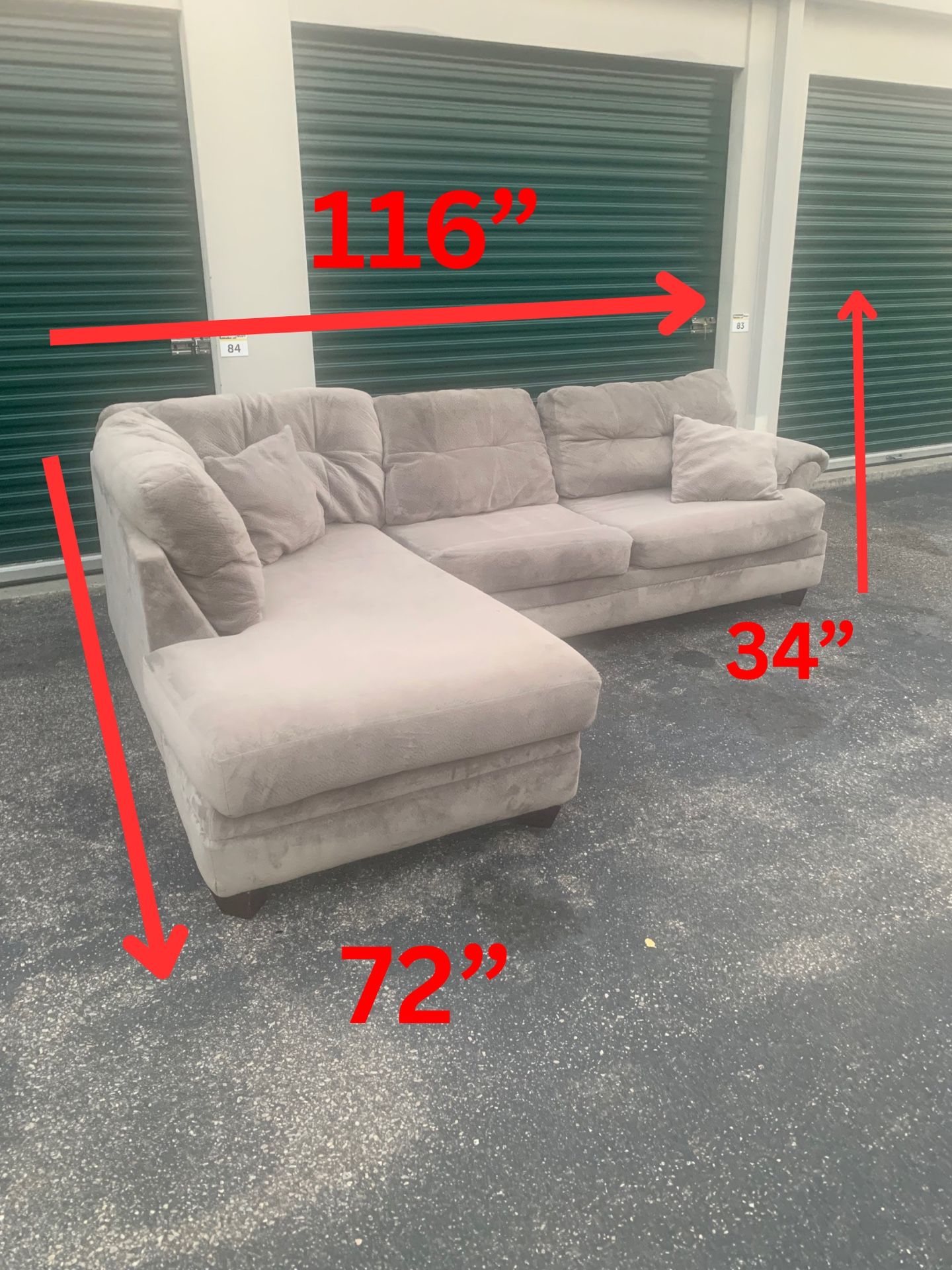 Large Grey Sectional Local Delivery π π¨