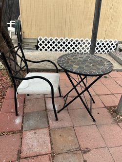 Outdoor Mosaic Bistro Table and Chair Set