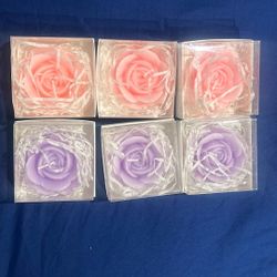 6pk Rose Wax Candles