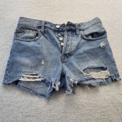 We the Free Distressed Denim Jean Shorts Women's Size 25 Button Fly