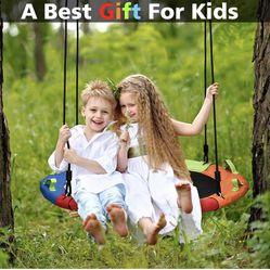 Tree Swing, Saucer Flying Swing 40 Inch for Kids, 900lbs Weight Capacity, with Adjustable Hanging Straps, Swing Sets for Backyard, for Indoor and Outd