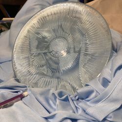 Set of 8 Vintage Clear Glass Salad Plates 