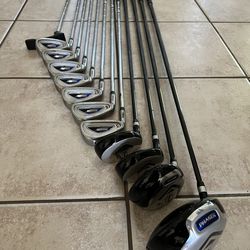 Alien Phaser Left Hand Complete Golf Set - Irons 5,6,7,8,9 - Hybrids 3,4 - Woods 1,3 - Putter - Head Covers