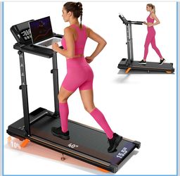 Folding Treadmill with Desk and Incline