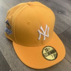 NY 1999 yellow , UV Lemonade pink fitted hat