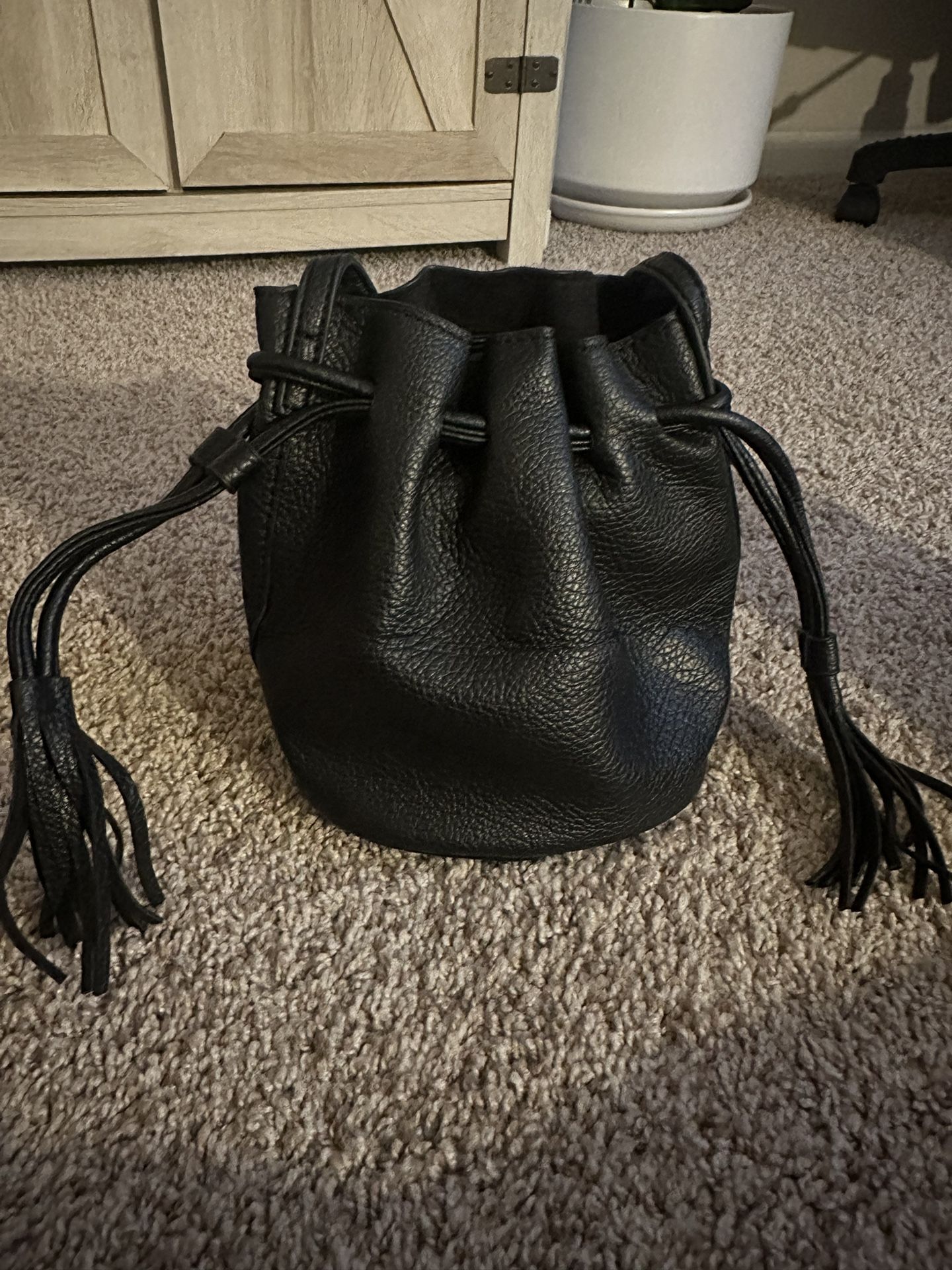 Cross Body Bucket Bag With Fringe Detail 