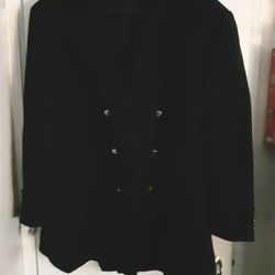 D.M. Williams Men's Suit Jacket: Color Black (20 Inch Wide Shoulder to Shoulder) (30 Inch Long Shoulder to Waist)