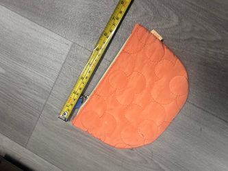 Orange Quilted Zip Pouch